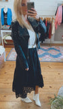 Lucia woven high low maxi skirt (black)