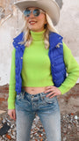 Abbie Lime Green Cropped Sweater