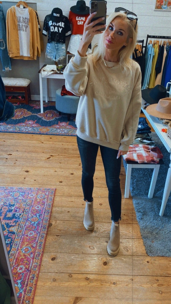 Santa Monica embroidered pullover (taupe)