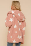 Riley oversized star sherpa hoodie (pink)