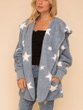 Riley oversized star sherpa hoodie (blue)