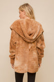 Fallon oversized sherpa hoodie (brown tie dye)