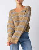 Scarlette striped metallic sweater (taupe)