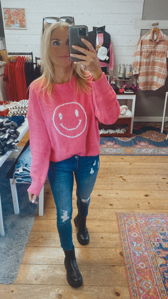 Soft and Comfy Smiley Pullover (bright pink)