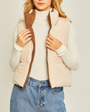 Rebel reversible puffer vest (brown/taupe)