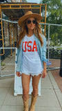 USA Star Graphic Tee (white)