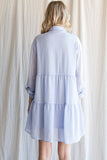 Iris babydoll long sleeve chambray dress (light blue)