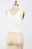 Cleo double layer modal v neck tank (ivory)