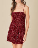 Blakely sequin open back sequin dress (merlot)