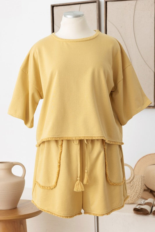 Dylan fringe hem top (melon)