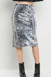 Crystal sequin midi skirt (silver/black)