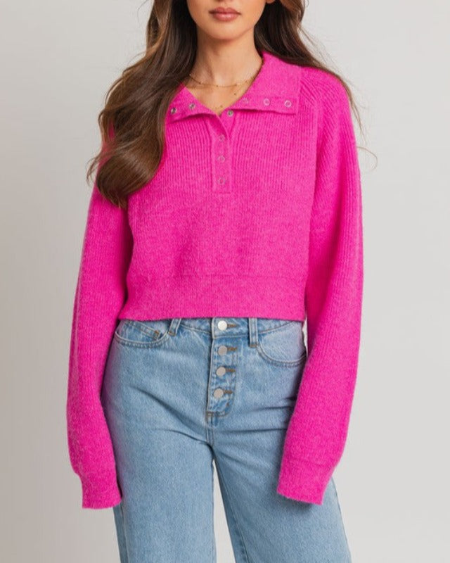 Raven collared rib knit sweater (pullover)