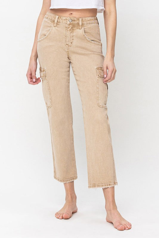 Vervet cropped cargo jeans (neutral)