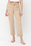 Vervet cropped cargo jeans (neutral)