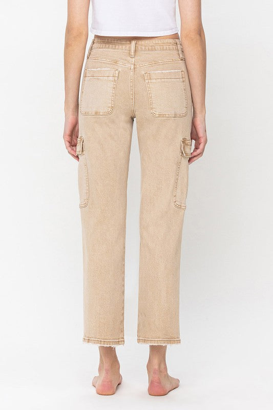 Vervet cropped cargo jeans (neutral)