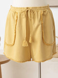 Dylan fringe hem short (melon)