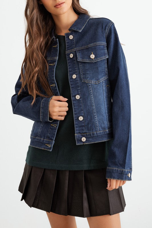 Penny dark denim jacket (denim)