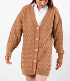 Stanley chunky mid length cardigan (camel)