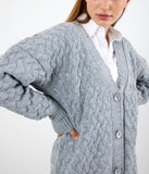 Stanley chunky mid length cardigan (heather gray)