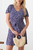 Brigitte Floral knit dress (navy)