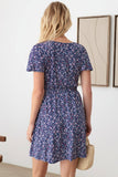 Brigitte Floral knit dress (navy)