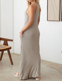 Coralie boho maxi dress (gun powder grey)