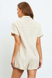 Heidi coastal woven romper (ecru beige)