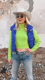 Abbie Lime Green Cropped Sweater