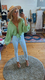 Enid LS tie top (lime)