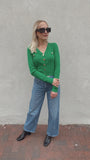 Silvia Button Up Cardigan Sweater (emerald)