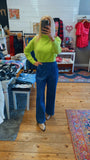 Abbie cropped turtleneck pullover (lime green)