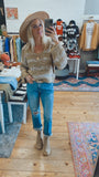 Scarlette striped metallic sweater (taupe)