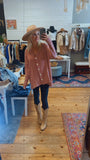 Maple button up cable knit thermal top (mauve)