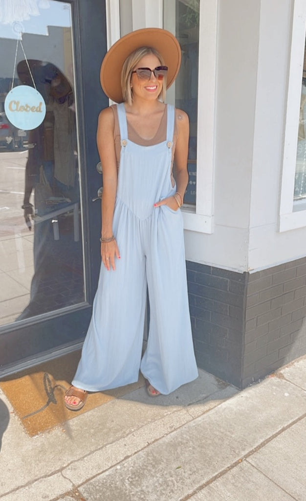 Lilliana wide leg denim Jumpsuit (light denim)