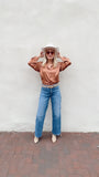 Halsey Satin Button Up Blouse (copper)
