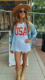USA Star Graphic Tee (white)