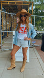 USA Star Graphic Tee (white)