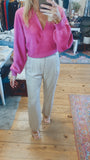 Dimitri Satin Trouser Pant (creamy beige)
