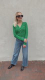 Silvia Button Up Cardigan Sweater (emerald)