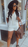 Heidi coastal woven romper (ecru beige)