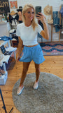 Emery linen cargo short (baby blue)