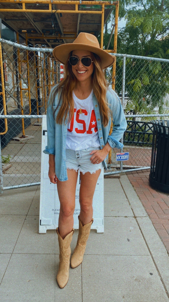 USA Star Graphic Tee (white)