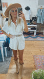 Heidi coastal woven romper (ecru beige)