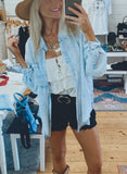 Hadley acid washed denim top (light denim)