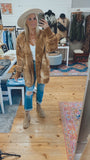 Fallon oversized sherpa hoodie (brown tie dye)