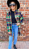 Chestnut oversized plaid shacket (green/0range)