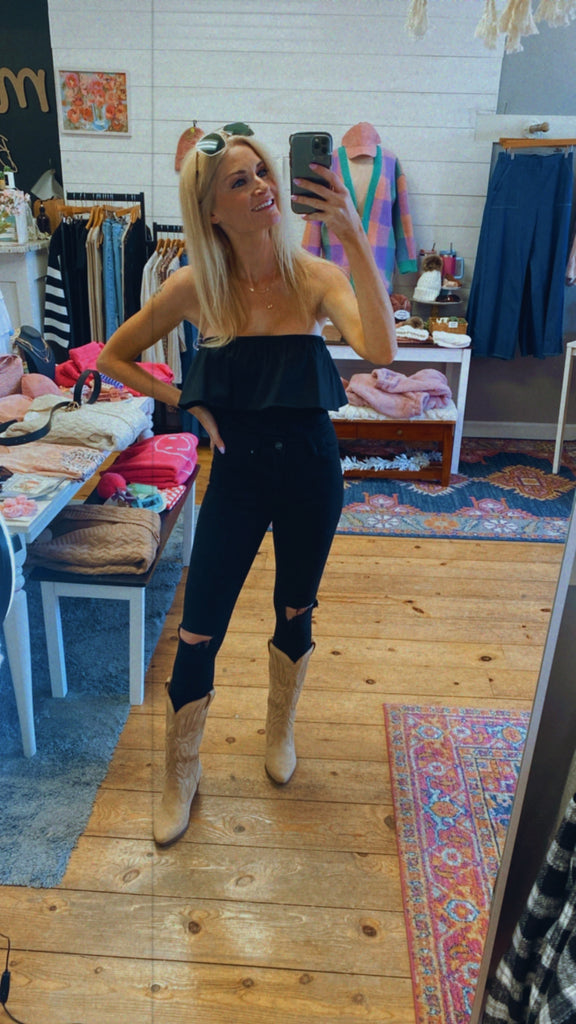Belle Strapless Ruffle Bodysuit