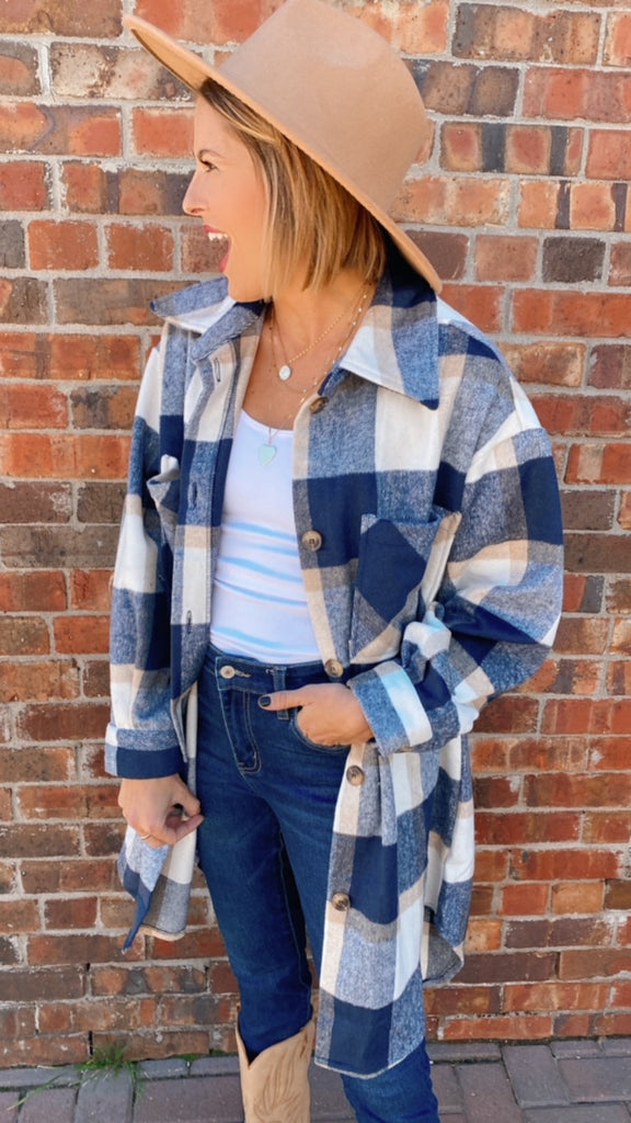 Boston plaid jacket (navy/natural)