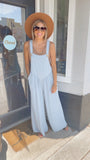 Lilliana wide leg denim Jumpsuit (light denim)