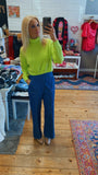 Abbie Lime Green Cropped Sweater